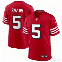 Men San Francisco 49ers  5 Mike Evans Red Throwback Vapor Untouchable Limited Stitched Football Jersey