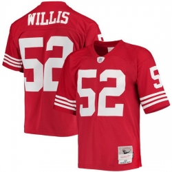 Men San Francisco 49ers 52 Patrick Willis Red 2007 Mitchell 26 Ness Legacy Stitched Jersey