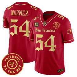 Men San Francisco 49ers  54 Fred Warner  Gothic Edition  Red Gold Vapor Limited Jersey