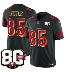 Men San Francisco 49ers 85 George kittle Black 80th Anniversary Patch Rivalries 2026 F U S E Vapor Untouchab Limited Stitched Football Jersey Men San Francisco 49ers 85 George kittle Black 80th Anniversary Patch Rivalries 2026 F U S E Vapor Untouchab Limited Stitched Football Jersey