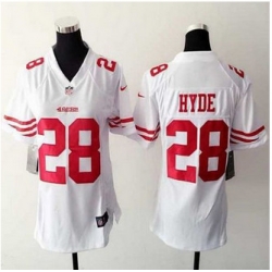 WoMens New 49ers #28 Carlos Hyde White Stitched NFL Elite Jersey WoMens New 49ers #28 Carlos Hyde White Stitched NFL Elite Jersey
