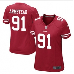 Women NEW 49ers #91 Arik Armstead Red Team Color Stitched NFL Elite Jersey Women NEW 49ers #91 Arik Armstead Red Team Color Stitched NFL Elite Jersey