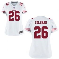Women Nike 49ers #26 Tevin Coleman White Game Jersey Women Nike 49ers #26 Tevin Coleman White Game Jersey