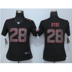 Women Nike 49ers #28 Carlos Hyde Impact Limited Black Jersey Women Nike 49ers #28 Carlos Hyde Impact Limited Black Jersey