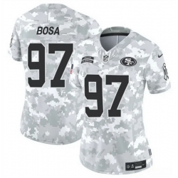 Women San Francisco 49ers 97 Nick Bosa 2024 F U S E Arctic Camo Salute To Service Limited Stitched Jersey