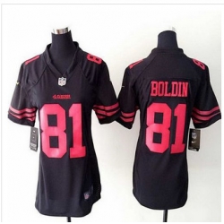 women New 49ers #81 Anquan Boldin Black Alternate NFL Elite Jersey women New 49ers #81 Anquan Boldin Black Alternate NFL Elite Jersey