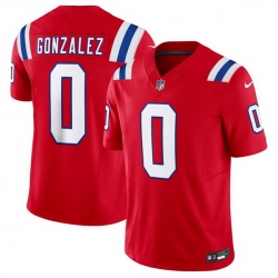 Men New England Patriots  0 Christian Gonzalez Red 2026 F U S E  Vapor Limited Stitched Football Jersey
