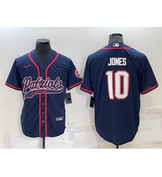 Men New England Patriots 10 Mac Jones Navy Cool Base Stitched Baseball Jersey