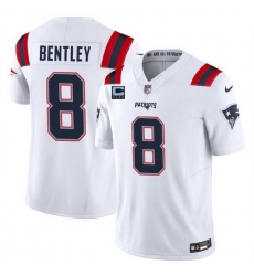 Men New England Patriots 8 Ja 27Whaun Bentley White F U S E  With 4 Star C Patch Vapor Limited Stitched Football Jersey