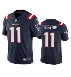 Men's New England Patriots #11 Tyquan Thornton Navy Vapor Untouchable Limited Stitched Jersey