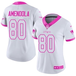 Nike Patriots #80 Danny Amendola White Pink Womens Stitched NFL Limited Rush Fashion Jersey Nike Patriots #80 Danny Amendola White Pink Womens Stitched NFL Limited Rush Fashion Jersey