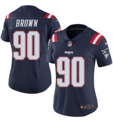 Nike Patriots #90 Malcom Brown Navy Blue Womens Stitched NFL Limited Rush Jersey