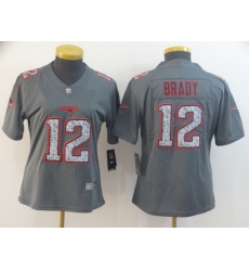 Women Nike Patriots 12 Tom Brady Gray Camo Vapor Untouchable Limited Jersey