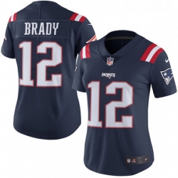 Womens Nike New England Patriots 12 Tom Brady Limited Navy Blue Rush Vapor Untouchable NFL Jersey Womens Nike New England Patriots 12 Tom Brady Limited Navy Blue Rush Vapor Untouchable NFL Jersey