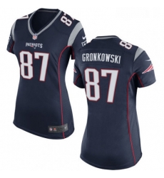 Womens Nike New England Patriots 87 Rob Gronkowski Game Navy Blue Team Color NFL Jersey