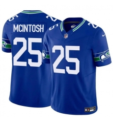 Men Seattle Seahawks 25 Kenny McIntosh Royal 2024 F U S E Throwback Vapor Limited Stitched Football Jersey