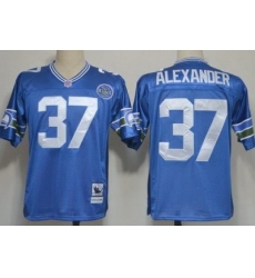 Seattle Seahawks 37 Shaun Alexander Blue Throwback NFL Jerseys