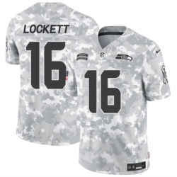 Youth Seattle Seahawks 16 Tyler Lockett 2024 F U S E Arctic Camo Salute To Service Limited Stitched Football Jersey