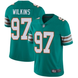 Dolphins 97 Christian Wilkins Aqua Green Alternate Men Stitched Football Vapor Untouchable Limited Jersey Dolphins 97 Christian Wilkins Aqua Green Alternate Men Stitched Football Vapor Untouchable Limited Jersey