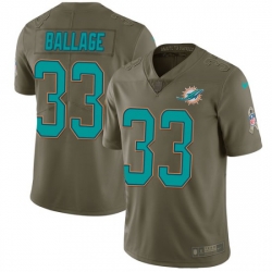 Kalen Ballage Miami Dolphins Men Limited Salute to Service Nike Jersey Green Kalen Ballage Miami Dolphins Men Limited Salute to Service Nike Jersey Green