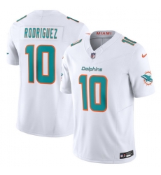 Men Miami Dolphins 10 Jacob Rodriguez White 2026 Draft F U S E Vapor Limited Stitched Football Jersey Men Miami Dolphins 10 Jacob Rodriguez White 2026 Draft F U S E Vapor Limited Stitched Football Jersey