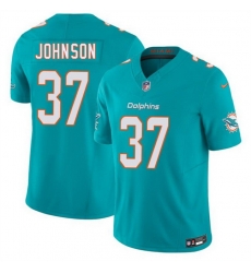 Men Miami Dolphins  37 Isaiah Johnson Aqua 2026 F U S E  Vapor Limited Stitched Football Jersey