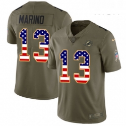 Mens Nike Miami Dolphins 13 Dan Marino Limited OliveUSA Flag 2017 Salute to Service NFL Jersey Mens Nike Miami Dolphins 13 Dan Marino Limited OliveUSA Flag 2017 Salute to Service NFL Jersey