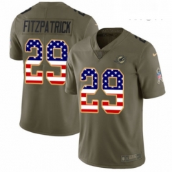 Mens Nike Miami Dolphins 29 Minkah Fitzpatrick Limited Olive USA Flag 2017 Salute to Service NFL Jersey Mens Nike Miami Dolphins 29 Minkah Fitzpatrick Limited Olive USA Flag 2017 Salute to Service NFL Jersey