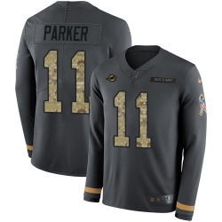 Nike Dolphins 11 DeVante Parker Anthracite Salute to Service Men s Stitched NFL Limited Therma Long Sleeve Jersey Nike Dolphins 11 DeVante Parker Anthracite Salute to Service Men s Stitched NFL Limited Therma Long Sleeve Jersey
