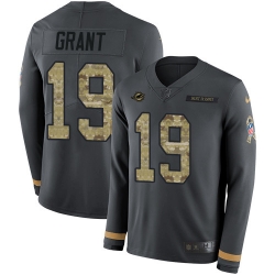 Nike Dolphins 19 Jakeem Grant Anthracite Salute to Service Men s Stitched NFL Limited Therma Long Sleeve Jersey Nike Dolphins 19 Jakeem Grant Anthracite Salute to Service Men s Stitched NFL Limited Therma Long Sleeve Jersey