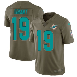 Nike Dolphins #19 Jakeem Grant Olive Men Stitched NFL Limited 2017 Salute To Service Jersey Nike Dolphins #19 Jakeem Grant Olive Men Stitched NFL Limited 2017 Salute To Service Jersey