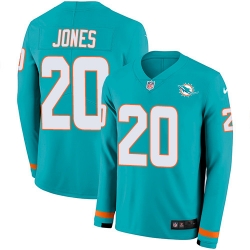 Nike Dolphins 20 Reshad Jones Aqua Green Team Color Men s Stitched NFL Limited Therma Long Sleeve Jersey Nike Dolphins 20 Reshad Jones Aqua Green Team Color Men s Stitched NFL Limited Therma Long Sleeve Jersey