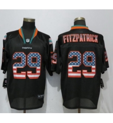 Nike Dolphins #29 Minkah Fitzpatrick Black USA Flag Fashion Elite Jersey 1 