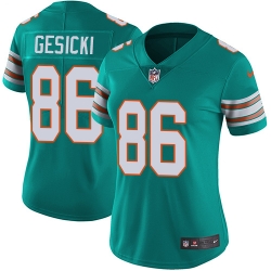 Nike Dolphins #86 Mike Gesicki Aqua Green Alternate Womens Stitched NFL Vapor Untouchable Limited Jersey Nike Dolphins #86 Mike Gesicki Aqua Green Alternate Womens Stitched NFL Vapor Untouchable Limited Jersey