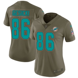 Nike Dolphins #86 Mike Gesicki Olive Womens Stitched NFL Limited 2017 Salute to Service Jersey Nike Dolphins #86 Mike Gesicki Olive Womens Stitched NFL Limited 2017 Salute to Service Jersey