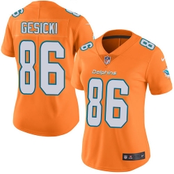 Nike Dolphins #86 Mike Gesicki Orange Womens Stitched NFL Limited Rush Jersey Nike Dolphins #86 Mike Gesicki Orange Womens Stitched NFL Limited Rush Jersey