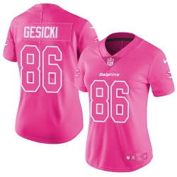 Nike Dolphins #86 Mike Gesicki Pink Womens Stitched NFL Limited Rush Fashion Jersey Nike Dolphins #86 Mike Gesicki Pink Womens Stitched NFL Limited Rush Fashion Jersey