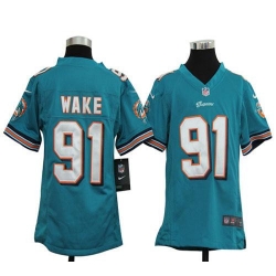 Nike Dolphins #91 Cameron Wake Aqua Green Team Color Youth Stitched NFL Elite Jersey Nike Dolphins #91 Cameron Wake Aqua Green Team Color Youth Stitched NFL Elite Jersey