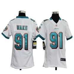 Nike Dolphins #91 Cameron Wake White Youth Stitched NFL Elite Jersey Nike Dolphins #91 Cameron Wake White Youth Stitched NFL Elite Jersey