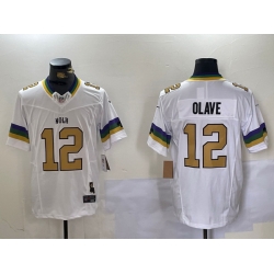 Men New Orleans Saints 12 Chris Olave BlackWhite 1987 Legacy Cool Base Stitched Baseball Jersey