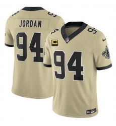 Men New Orleans Saints 94 Cam Jordan Gold 2025 F U S E  With 4 Star C Patch Alternate Vapor Limited Stitched Football Jersey Men New Orleans Saints 94 Cam Jordan Gold 2025 F U S E  With 4 Star C Patch Alternate Vapor Limited Stitched Football Jersey