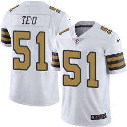 Mens Nike New Orleans Saints 51 Manti Teo  White Rush NFL Jersey Mens Nike New Orleans Saints 51 Manti Teo  White Rush NFL Jersey