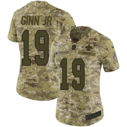 Nike Saints #19 Ted Ginn Jr Camo Women Stitched NFL Limited 2018 Salute to Service Jersey Nike Saints #19 Ted Ginn Jr Camo Women Stitched NFL Limited 2018 Salute to Service Jersey