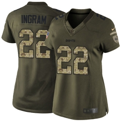 Nike Saints #22 Mark Ingram Green Womens Stitched NFL Limited 2015 Salute to Service Jersey Nike Saints #22 Mark Ingram Green Womens Stitched NFL Limited 2015 Salute to Service Jersey