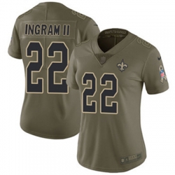 Nike Saints #22 Mark Ingram II Olive Womens Stitched NFL Limited 2017 Salute to Service Jersey Nike Saints #22 Mark Ingram II Olive Womens Stitched NFL Limited 2017 Salute to Service Jersey