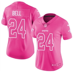 Nike Saints #24 Vonn Bell Pink Womens Stitched NFL Limited Rush Fashion Jersey Nike Saints #24 Vonn Bell Pink Womens Stitched NFL Limited Rush Fashion Jersey