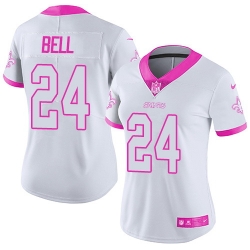 Nike Saints #24 Vonn Bell White Pink Womens Stitched NFL Limited Rush Fashion Jersey Nike Saints #24 Vonn Bell White Pink Womens Stitched NFL Limited Rush Fashion Jersey