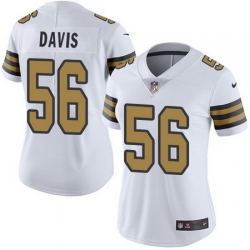 Nike Saints #56 DeMario Davis White Womens Stitched NFL Limited Rush Jersey Nike Saints #56 DeMario Davis White Womens Stitched NFL Limited Rush Jersey