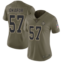 Nike Saints #57 Alex Okafor Olive Womens Stitched NFL Limited 2017 Salute to Service Jersey Nike Saints #57 Alex Okafor Olive Womens Stitched NFL Limited 2017 Salute to Service Jersey