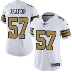 Nike Saints #57 Alex Okafor White Womens Stitched NFL Limited Rush Jersey Nike Saints #57 Alex Okafor White Womens Stitched NFL Limited Rush Jersey